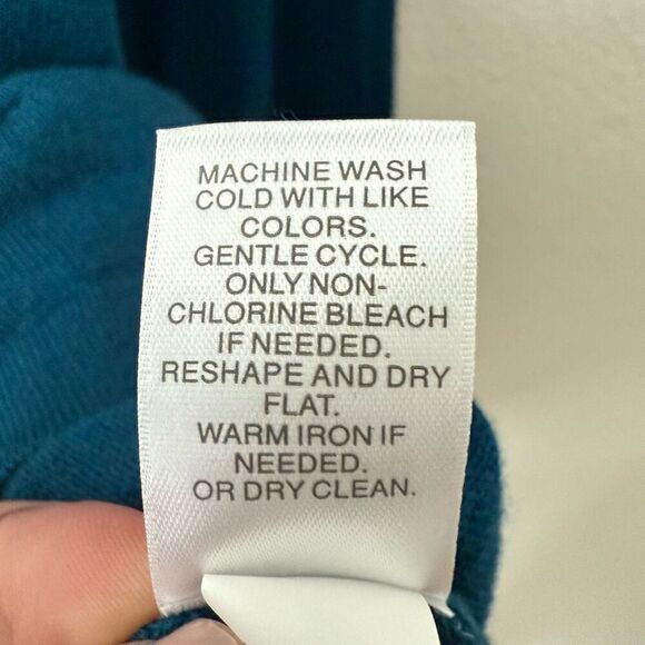 J. Jill Women's XL Merino Wool Blue Long Sleeve Pullover Scoop Neck Sweater Top - Picture 7 of 8